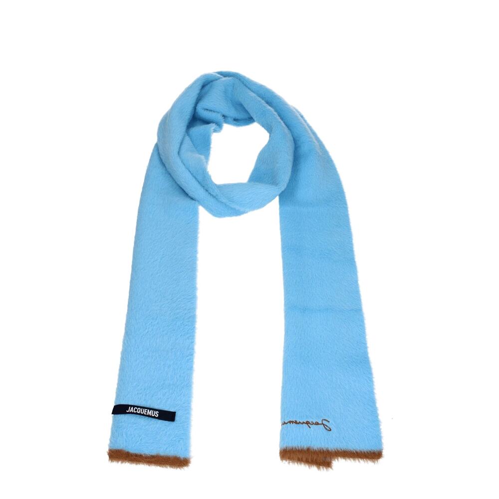Jacquemus L'Écharpe Neve Logo Embroidered Stretch Woven Knit Shawl Wrap Scarf OS